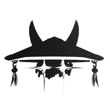 Cartoony White Samurai Hat w/ Eye Glare