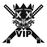 Cartoony White VIP Chain Necklace Mask Combo