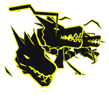 Cartoony Yellow Dragon Heads