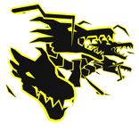 Cartoony Yellow Dragon Heads