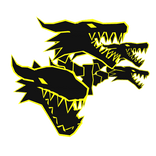Cartoony Yellow Dragon Heads
