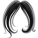 ♡ cascading wavy curly framing bangs (black)
