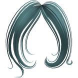 ♡ cascading wavy curly framing bangs (dark teal)