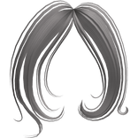 ♡ cascading wavy curly framing bangs (dusty grey