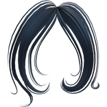 ♡ cascading wavy curly framing bangs (midnight)