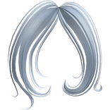 ♡ cascading wavy curly framing bangs (sky blue)