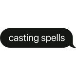casting spells wizard text bubble