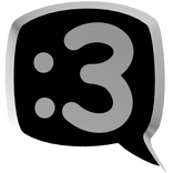 Cat :3 Speech Bubble Inverted