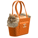 CC dog purse bag mcbling vintage 2000s creme orang