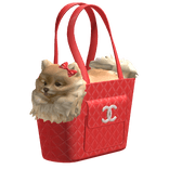 CC dog purse bag mcbling vintage 2000s light red