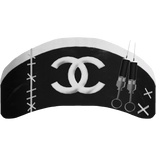 CC stitched syringe nurse hat in black