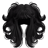 Celestial Flowy Swirly Pigtails in Black