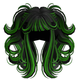 Celestial Flowy Swirly Pigtails in Black & Green
