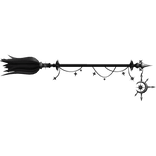 Celestial Halloween Witch Broom - Black/Silver