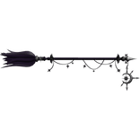 Celestial Halloween Witch Broom - Purple/Silver