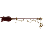 Celestial Halloween Witch Broom - Red/Gold