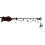 Celestial Halloween Witch Broom - Red/Silver