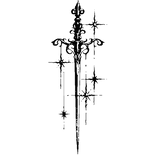 Celestial Relic Blade Face Tattoo