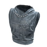 Chain Hooded Denim Tank Top (Light)