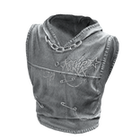 Chain Hooded Denim Tank Top (White)