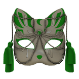 Chained Kitsune Mask in Green