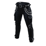 Chains Black Leather  Pant