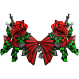Checkered Christmas Chess Piece Corset Top w Roses