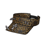Cheetah Print Spiked Chrome Visor