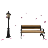 Cherry Blossom City Park Bench | Anime