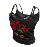 ✨ Cherry Bomb Black Gingham Black Tee Igari Jumino