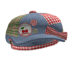 cherry denim hat w/ patched plaid bow igari mori 