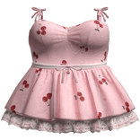 Cherry Ribbon Mini Dress