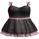 Cherry Ribbon Mini Dress