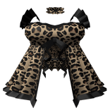 🦋Chibi Doll -Leopard print babydoll with ruffles