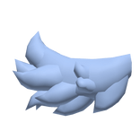 chibi wolf tail (blue)