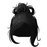 ♡ Chic Black Messy Bun Updo