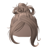 ♡ Chic Milktea Messy Bun Updo