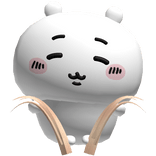 chiikawa white bear holding your hair in blonde