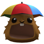 Chipmunk Head with Umbrella Hat
