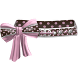 Choco & Pink Polkadot Gyaru Bow Belt 2000s Silver