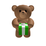 Christmas Bear with Green Gift