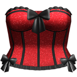 Christmas Croset Black Red Bows Xmas Holiday