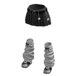 Christmas plaid skirt [black]