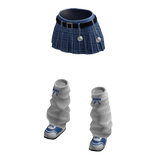 Christmas plaid skirt [blue]
