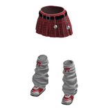 Christmas plaid skirt [red]