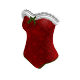 Christmas Red Lace Corset Bodysuit w/ Bow