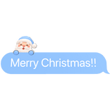 Christmas Santa Blue Cute Text Bubble