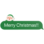 Christmas Santa Green Cute Text Bubble