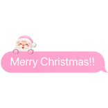 Christmas Santa Pink Cute Text Bubble