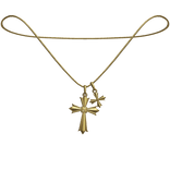 Chrome Cross Pendant Necklace Chain Jewelry Y2K